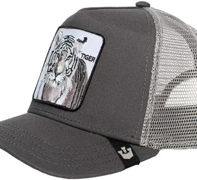 Gorra animales GOORIN BROS rejilla y ajustable tigre Eye of the Tiger khaki gris