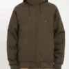 Chaqueta invierno Hombre VOLCOM con capucha HERNAN 5K JACKET (wre) REF-A1732304 marrón khaki