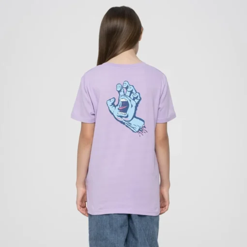 Camiseta SANTA CRUZ niña manga corta RIGID SCREAMING HAND T-SHIRT ref-SCA YTE 1340 Lavender-lila