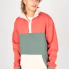 Sudadera Santa Cruz hombre suave CLASSIC DOT LABEL QUARTER CREW ref-SCA CRW 1266 (MULTI) verde-beige