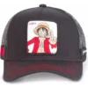 Gorra CAPSLAB rejilla y ajustable trucker Monkey D. Luffy LUF2 One Piece color negro