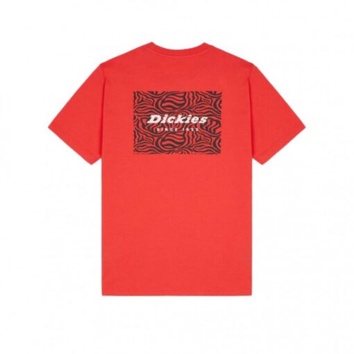 Camiseta DICKIES hombre Manga corta LEESBURG BOX TEE SS con estampado de cebra REF.DK0A4Y8Q Roja