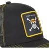 Gorra curva CAPSLAB rejilla y ajustable Trucker Straw Hat Pirates ONE1 One Piece color negro calabera