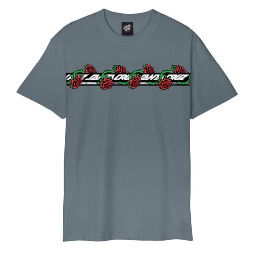 Camiseta SANTA CRUZ skate unisex manga corta Dressen Roses Ever-Slick T-Shirt ref-SCA TEE 10056 IRON -gris