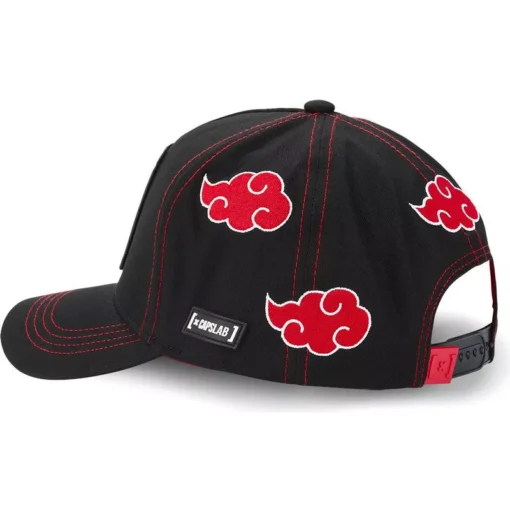 Gorra curva CAPSLAB rejilla y ajustable Trucker Itachi Uchiha AKA2 Naruto color negro y rojo