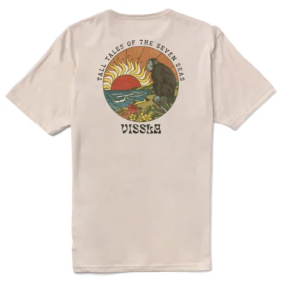 Camiseta Hombre VISSLA manga corta MONKEY SEA ORGANIC TEE-WHT ref-M4224MON (WHT) blanco