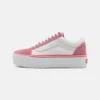 Zapatillas VANS cómodas mujer OLD SKOOL STACKFORM ref-VN0009PZ4481 BLOCK MULTI-rosa y blanco