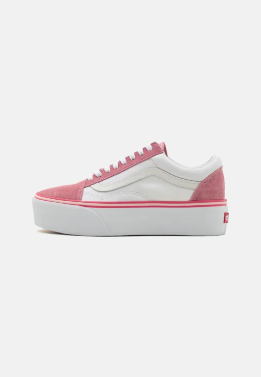 Zapatillas VANS cómodas mujer OLD SKOOL STACKFORM ref-VN0009PZ4481 BLOCK MULTI-rosa y blanco