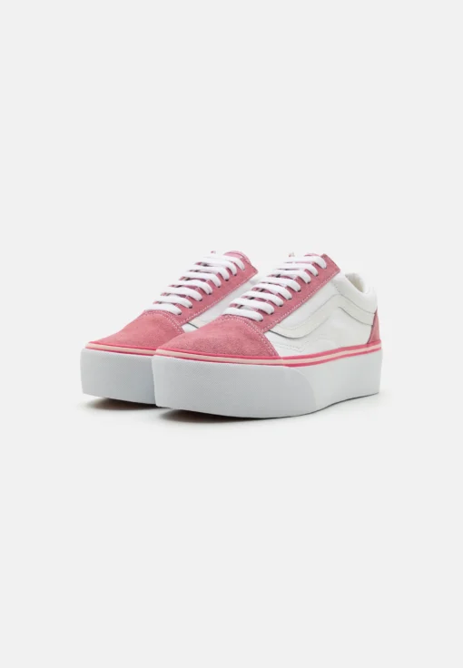 Zapatillas VANS cómodas mujer OLD SKOOL STACKFORM ref-VN0009PZ4481 BLOCK MULTI-rosa y blanco