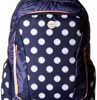 Mochila Roxy doble ERJBP03112 (BTN7) Alright Backpack para ordenador Azul con lunares blancos