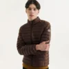 Chaqueta Jott de plumas pato Hombre sin capucha MAT 80H DARK CHOCOLATE PF22MDOW02 Color Marrón oscuro
