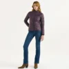 Chaqueta Jott de plumas pato sin capucha Mujer 40R FIG INTENSE RUST CHA BASIC Justoverthetop Color Berenjena