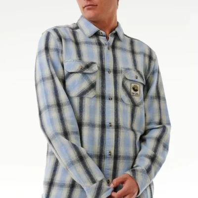 Camisa RIP CURL de Manga Larga franela Hombre SWC FLANNEL SHIRT ref-03VMSH cuadros azules