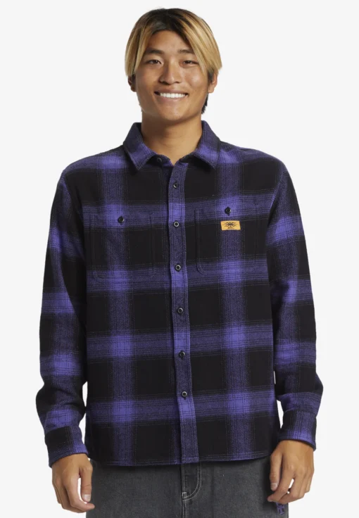 Camisa QUIKSILVER de Manga Larga franela Hombre ref-AQYWT03375(pna1) cuadros violera y negro