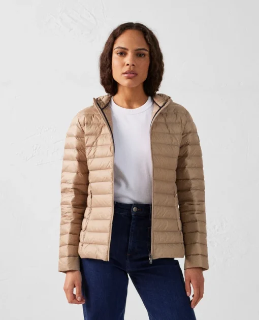 Chaqueta con capucha Jott de plumas pato Mujer 804 beige CLOE PF22WDOW01 BASIC Justoverthetop beige