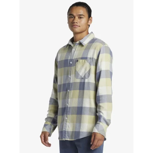 Camisa QUIKSILVER de Manga Larga franela Hombre ref-AQYWT03373 (CFN1) cuadros azul -amarillo