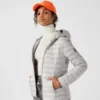 Chaqueta con capucha Jott de plumas pato Mujer 50F Ice Grey CLOE PF22WDOW01 BASIC Justoverthetop gris claro