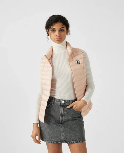 Chaleco sin mangas Jott de plumas pato Mujer SEDA BASIC PS22WDOW04 40U PEACH SKIN Color rosa melocotón