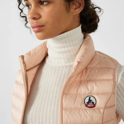 Chaleco sin mangas Jott de plumas pato Mujer SEDA BASIC PS22WDOW04 40U PEACH SKIN Color rosa melocotón