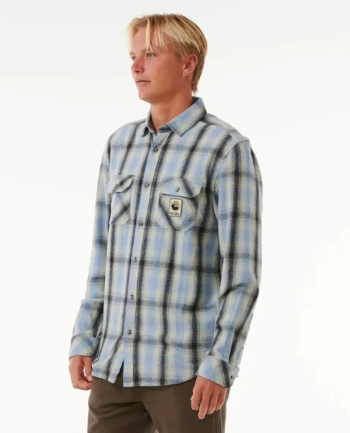 Camisa RIP CURL de Manga Larga franela Hombre SWC FLANNEL SHIRT ref-03VMSH cuadros azules