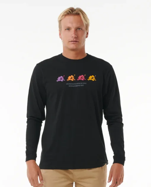 Camiseta Hombre RIP CURL manga larga SURF REVIVAL HOFFMAN ref-0K2MTE black-negro