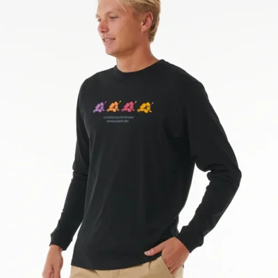 Camiseta Hombre RIP CURL manga larga SURF REVIVAL HOFFMAN ref-0K2MTE black-negro
