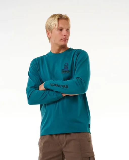 Camiseta Hombre RIP CURL manga larga SURF REVIVAL HOFFMAN ref-0K2MTE Azul petróleo