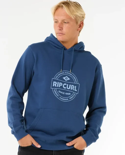 Sudadera de hombre RIP CURL con capucha STAPLER HOOD Ref. 06NMFL azul y gris