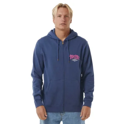 Sudadera de hombre RIP CURL con capucha y cremallera SHRED TILL DEAD ZIP HOOD ref-05YMFL azul marino