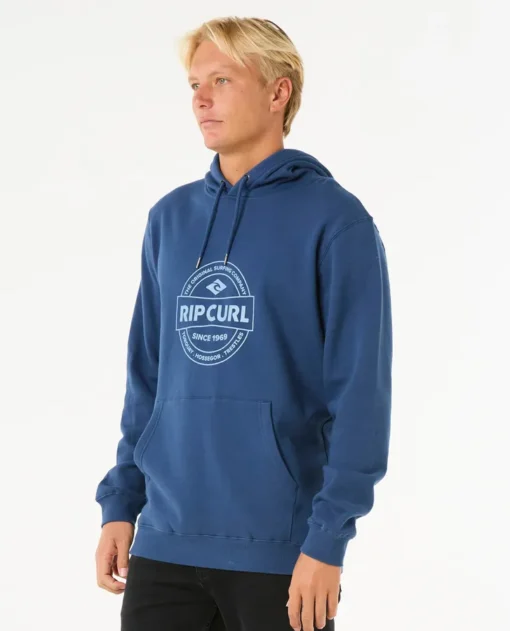 Sudadera de hombre RIP CURL con capucha STAPLER HOOD Ref. 06NMFL azul y gris