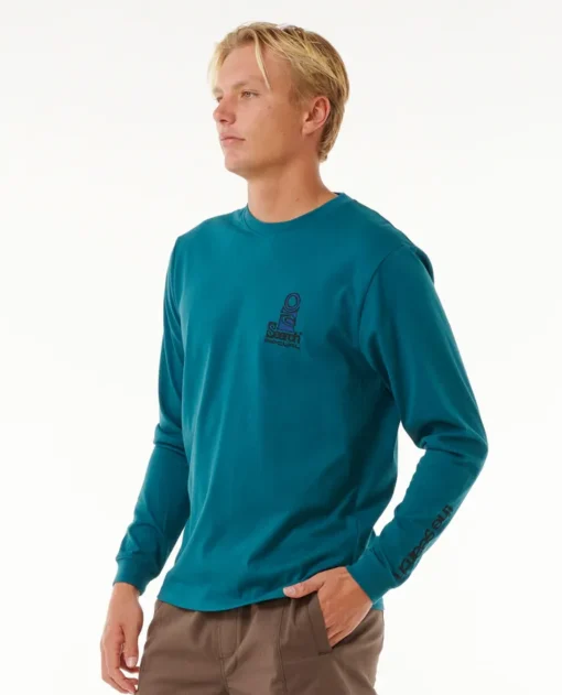 Camiseta Hombre RIP CURL manga larga SURF REVIVAL HOFFMAN ref-0K2MTE Azul petróleo