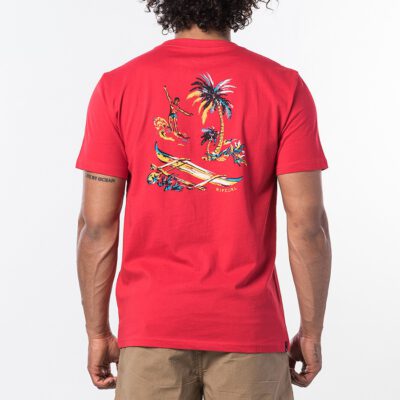 Camiseta Hombre RIP CURL manga corta SURF HAWAIIAN TRIP ref-CTEON5 bright red-rojo