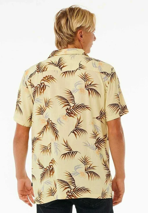 Camisa RIP CURL de Manga corta SURF REVIVAL FLORAL Ref. 031MSH vintage yellow -amarillo estampado