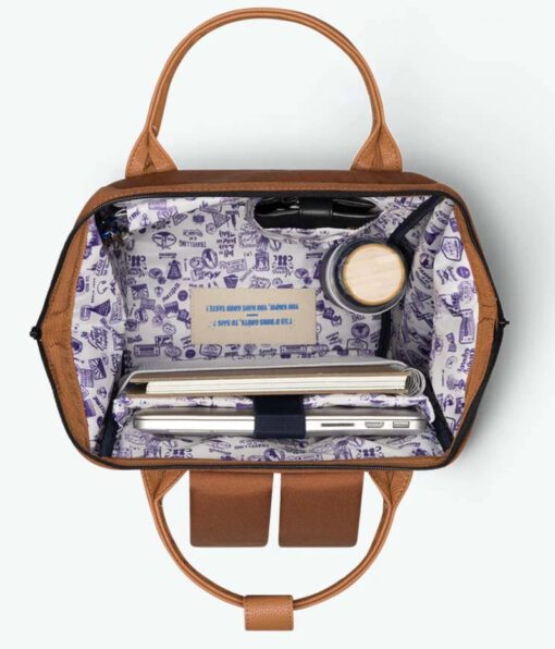 MOCHILA -BOLSO CABAIA TURIN ref-CAB296GXWP-TWO POQUETS Camel