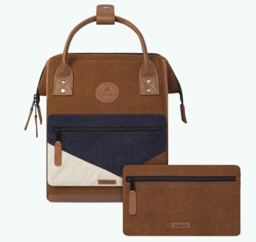 MOCHILA -BOLSO CABAIA CANTON ref-CAB644QFZY -TWO POCKETS BROWN-marrón