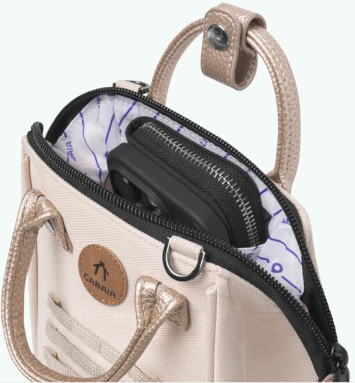  BOLSO CABAIA BANDOLERA NANO ALGIERS ref-CAB772RPHK-LIGHT BROWN -ONE POCKETS rosa palo