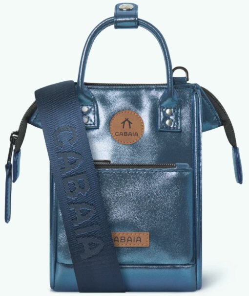 BOLSO CABAIA BANDOLERA MINI LARISSA ref-CAB723AZZD-ONE POCKETS NAVY IRIDESCENT-azul brillante
