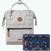 MOCHILA -BOLSO CABAIA REIMS ref-CAB274MUQF -TWO POCKETS LIGHT PURPLE-gris claro