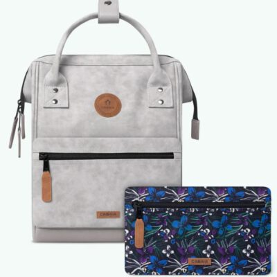 MOCHILA -BOLSO CABAIA REIMS ref-CAB274MUQF -TWO POCKETS LIGHT PURPLE-gris claro