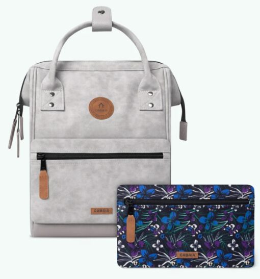 MOCHILA -BOLSO CABAIA REIMS ref-CAB274MUQF -TWO POCKETS LIGHT PURPLE-gris claro