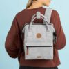 MOCHILA -BOLSO CABAIA REIMS ref-CAB274MUQF -TWO POCKETS LIGHT PURPLE-gris claro