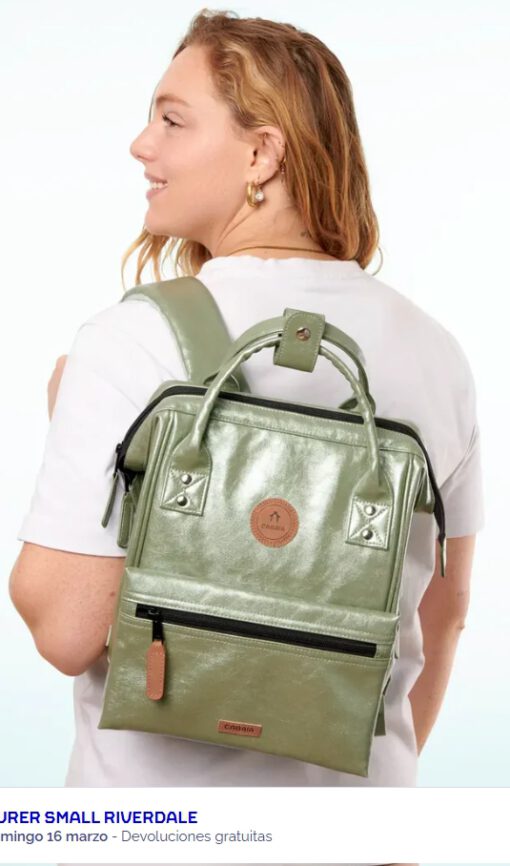 MOCHILA -BOLSO CABAIA RIVERDALE ref-CAB674CKVR TWO POCKETS GREEN IRIDESCENT-verde brillante