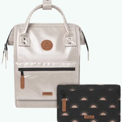 MOCHILA -BOLSO CABAIA HONOLOULU ref-CAB494QZPM TWO POCKETS GOLDEN-blanco brillo