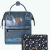 MOCHILA -BOLSO CABAIA LARISSA ref-CAB373AMTN -TWO POCKETS NAVY IRIDESCENT-azul brillante