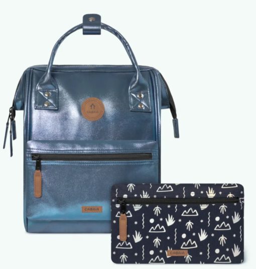 MOCHILA -BOLSO CABAIA LARISSA ref-CAB373AMTN -TWO POCKETS NAVY IRIDESCENT-azul brillante