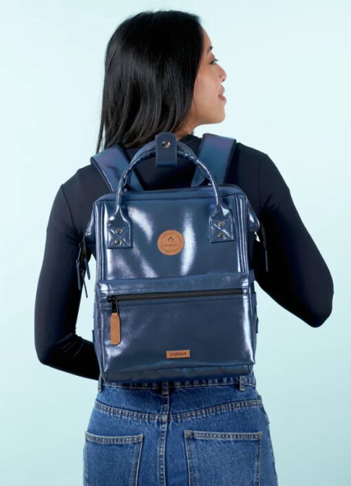 MOCHILA -BOLSO CABAIA LARISSA ref-CAB373AMTN -TWO POCKETS NAVY IRIDESCENT-azul brillante