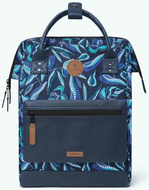 MOCHILA -BOLSO CABAIA FONTAINEBLEAU ref-CAB276HAA TWO POCKETS MULTICO BLUE-estampada colores