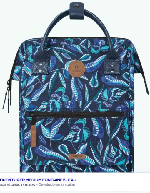MOCHILA -BOLSO CABAIA FONTAINEBLEAU ref-CAB276HAA TWO POCKETS MULTICO BLUE-estampada colores