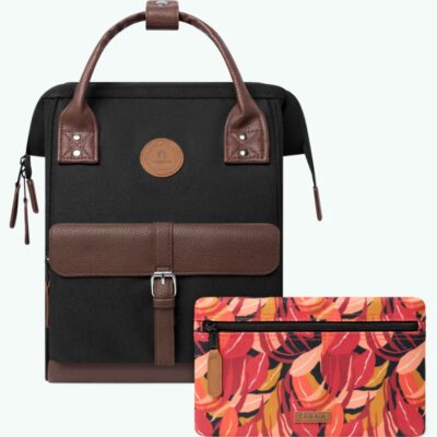 MOCHILA -BOLSO CABAIA MANAGUA ref-CAB923KRCR TWO POCKETS BLACK-negro