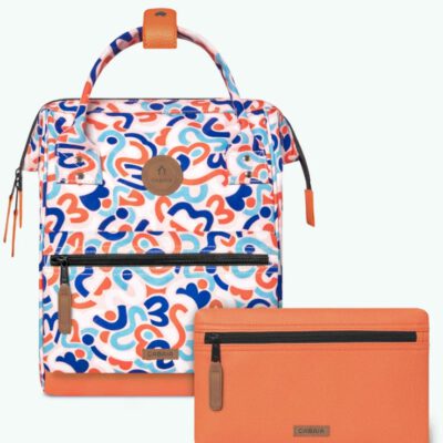 MOCHILA -BOLSO CABAIA HOI AN ref-CAB936TVZN TWO POCKETS MULTICO estampado